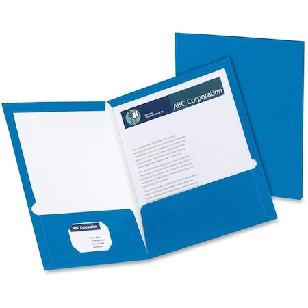 Oxford Two Pocket File Folder 8-1/2 x 11", Bule, PK25 51701