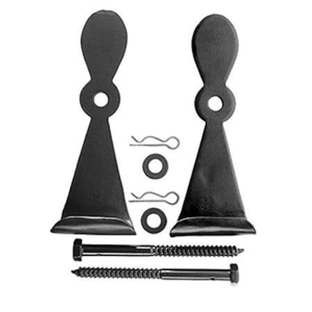 Gourmetgalley 88-268 Pair of Small Forged Iron Georgetown Style Shutter Dogs - Lag Mounted GO86383