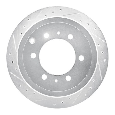 Dynamic Friction Co DFC Brake Rotor - Drilled and Slotted - Silver 631-76117L