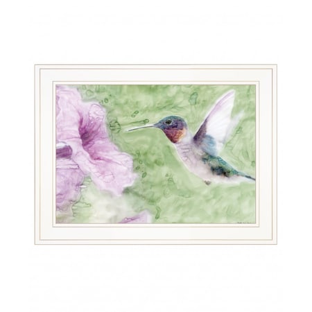 Homeroots Humming Bird 2 White Framed Print Wall Art 407864