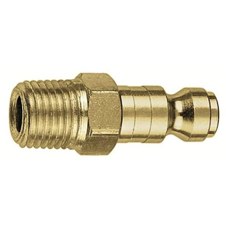 Amflo 1/4 In. Brass Coupler Plug With 1/4 In. Mnpt T Style, 10PK CP1B