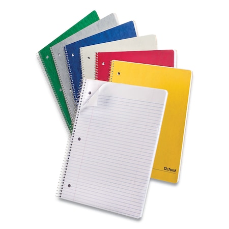 Oxford One-Subject Notebook, Medium/College Rule, Assorted Cover Colors, 100 11 x 9 Sheets, 6PK 25-009R