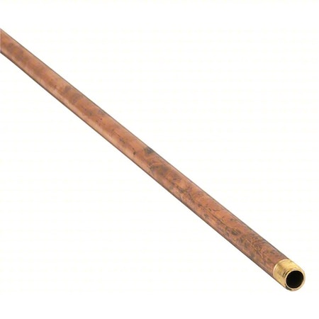Zoro Select 3/8" MNPT x 5 ft. TBE Red Brass Pipe Sch 40 462-600