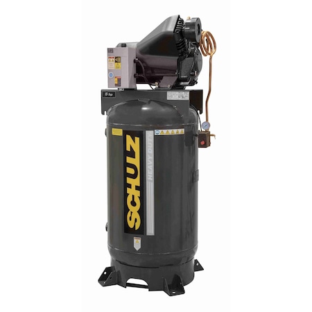 Schulz DIRECT DRIVE AUDAZ 5HP 80-GALLON TWO-STAGE AIR COMPRESSOR 230V 1-PHASE - VERTICAL TANK 932.9364-0
