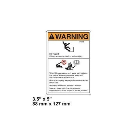 Genie REPLACEMENT DECAL-FALL HAZARD-WORK PLAT 215268
