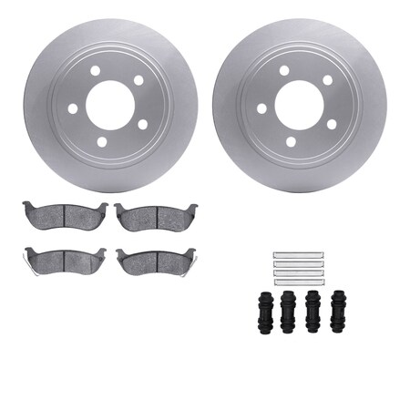 Dynamic Friction Co DFC GEOSPEC Coated Rotors with 5000 Brake Pads - Ceramic and Hardware 4512-39066
