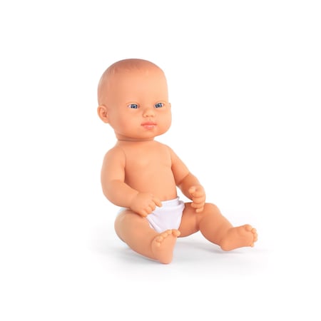 Miniland Baby Doll Caucasian Boy with Down Syndrome, 12-5/8'' 33105