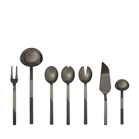 Mepra Stile By Pininfarina Serving Set - 7 Pieces - Ice Black Gold 10752207ION