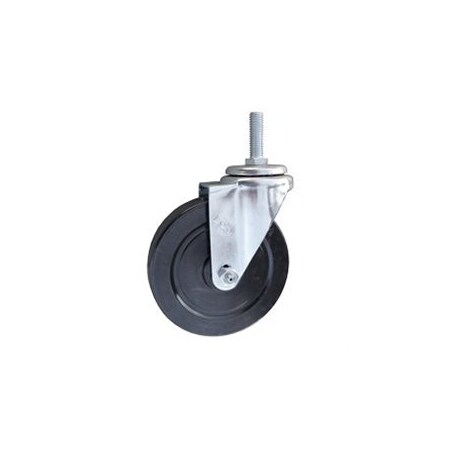 Service Caster 5 Inch SS Hard Rubber Wheel Swivel 3/8 Inch Threaded Stem Caster SCC-SSTS20S514-HRS-381615