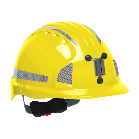 Jsp Standard Brim Mining Hard Hat w/HDPE Shell, 6-Point Polyester Suspension, Wheel Ratchet Adjustment an 280-EV6151MCR2-20