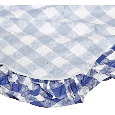Go-Go 42-48 in. ROUND PACKAGED KWIK-COVER- BLUE GINGHAM, 25PK GO2606691