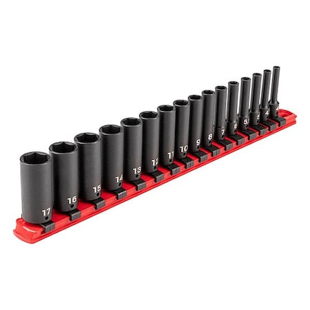 Tekton Impact Socket Set, Steel, 16 Pieces SID90103