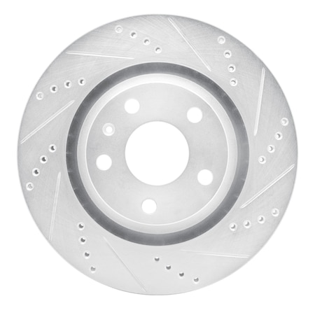 Dynamic Friction Co DFC Brake Rotor - Drilled and Slotted - Silver 631-73055R