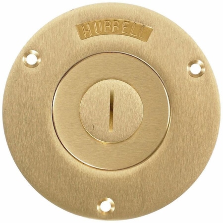 Hubbell Wiring Device-Kellems Box Cover, Floor Box Type, 1 Gang, Brass S2525