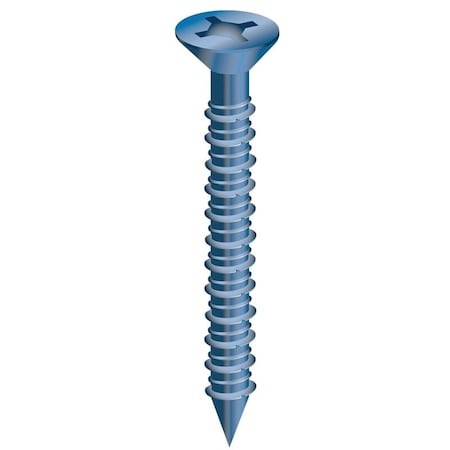 Cobra Anchors CobraTap Concrete Screw, Flat, Steel Fluorocarbon Coated 630J