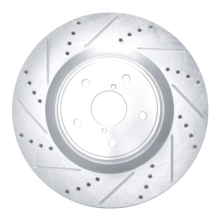 Dynamic Friction Co DFC Brake Rotor - Drilled and Slotted - Silver 631-13041L