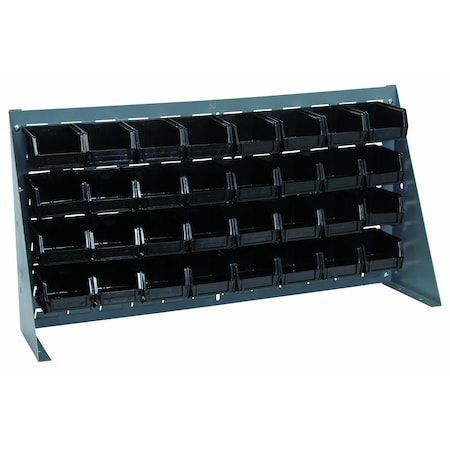 Quantum Storage Systems BENCH RACK 36in W/32 BLACK BINS QBR-3619-210-32BK