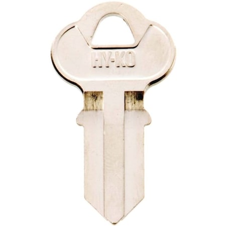 Hy-Ko Key Blank, Brass, Nickel, For: Chicago Cabinet, House Locks and Padlocks 11010CG4