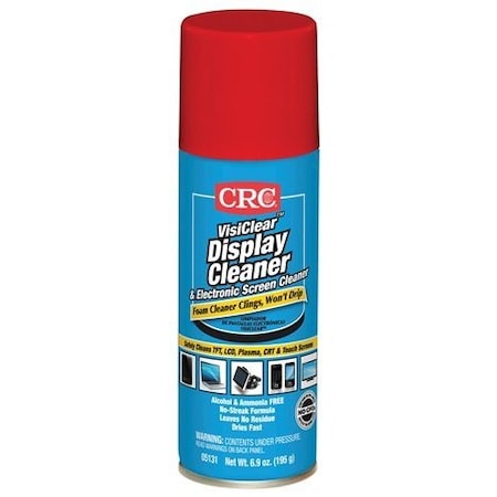 Crc VISICLEAR NON-FLAMMABLE ELECTRONICS SCREEN CLEANER, 8 OZ AEROSOL CAN, ODORLESS 1003738