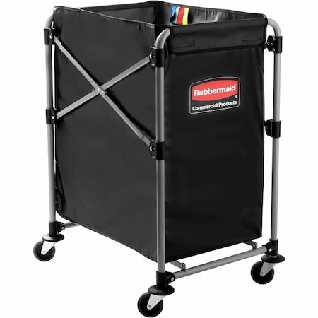 Rubbermaid Commercial Collapsible XCart, Steel, 4 Bushel Cart, 20.33w x 24.1d x 34h, Bk/Slvr 1881749