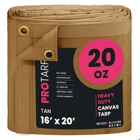 Protarp 16 ft. x 20 ft., 20 Oz, Tan, Polyester PT-405-16X20