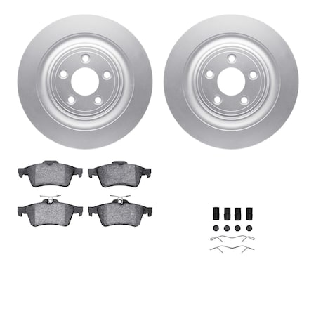 Dynamic Friction Co DFC GEOSPEC Coated Rotors with 5000 Brake Pads - Ceramic and Hardware 4512-20042