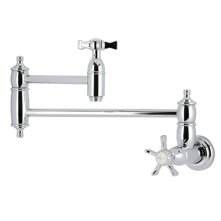 Kingston Brass Wall Mount Pot Filler Faucet, Polished Chrome KS3101NX