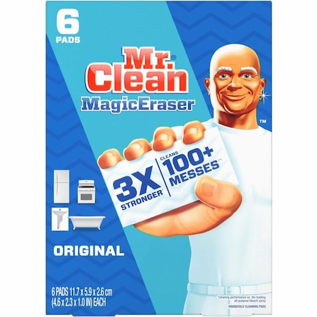 Mr. Clean Scrubber, 4-39/64" L, Melamine Foam, PK6 79009