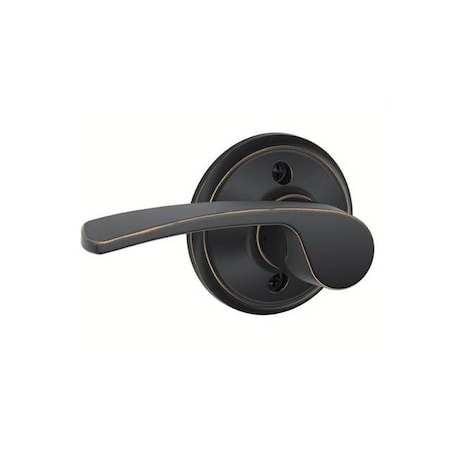 Schlage Residential Right Hand Merano Lever Interior Active Trim with 12326 Latch and 10269 Strikes Aged Bronze Finish F59MER716RH