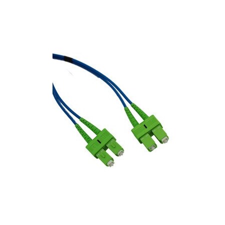 Cable Wholesale SC/APC Armored Fiber Optic Patch Cable, 3.0mm, Singlemode Duplex, YOFC, LSZH, Blue jacket Green SCSC-72010