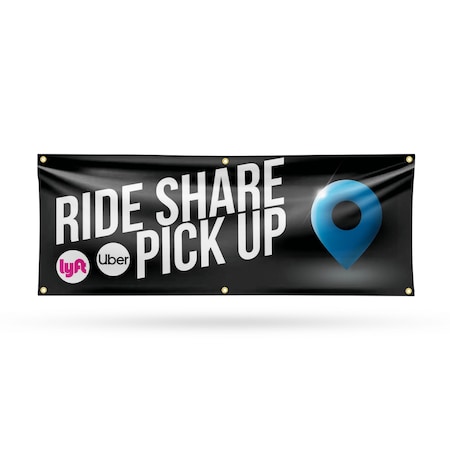 Signmission Ride Share Pick Up, 24 Inch x 72 Inch, Vinyl Banner B-72-30836