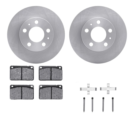 Dynamic Friction Co DFC Rotors with EURO 5000 Ceramic Brake Pads includes Hardware 6612-27033
