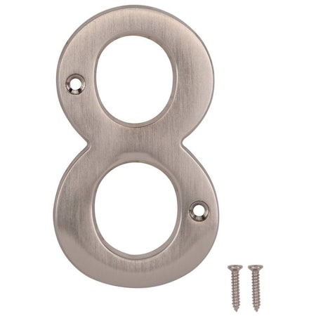 Prosource House Number, Character: 8, 4 in H Character, 2.28 in W Character N-Z048SN-PS