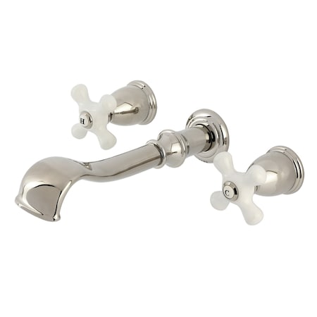 Kingston Brass Two-Handle Wall Mount Tub Faucet, Polished Nickel KS5026PX