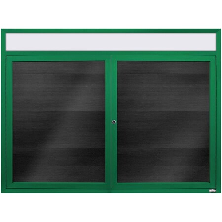 Aarco Enclosed Letter Board Directory w/ Powder Coated Green Al Frame and Header, 36''Hx48''W, 2 Doors ADC3648HG