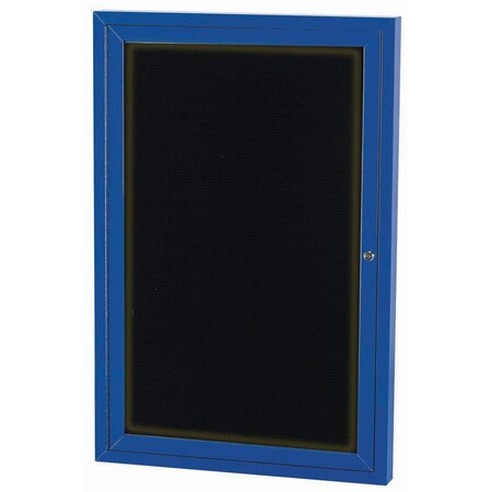 Aarco Illuminated Enclosed Letter Board Directory w/ Powder Coated Blue Al Frame, 48''Hx36''W 1 Door ADC4836IB