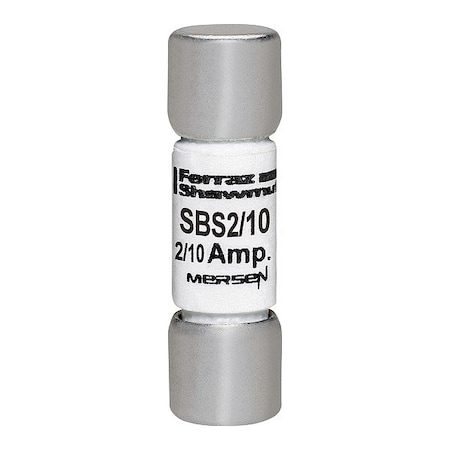 Mersen Fuse, 1 3/8 in L, 600 V AC, 200 mA SBS2/10