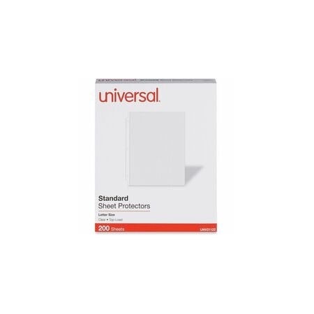 Universal Standard Sheet Protector, Standard, 8 1/2 x 11, Clear, 200PK UNV21122