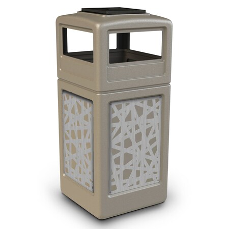 Commercial Zone Products 42-gallon w/ INTERMINGLE Panels, Ashtray-Lid, Beige 7330263K