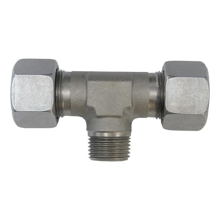 Brennan Industries Male BSPT Branch 2 Tee, Steel D7601-L06-L06-02