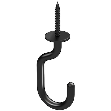 National Hardware Modern Series JHook, 12332 in L, 42732 in H, Steel, Black, Ceiling Mounting N275-523