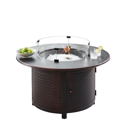Oakland Living Oakland Living 44 in. Aluminum Outdoor Round Propane Fire Table, Antique Copper MATERA-FPT-AC