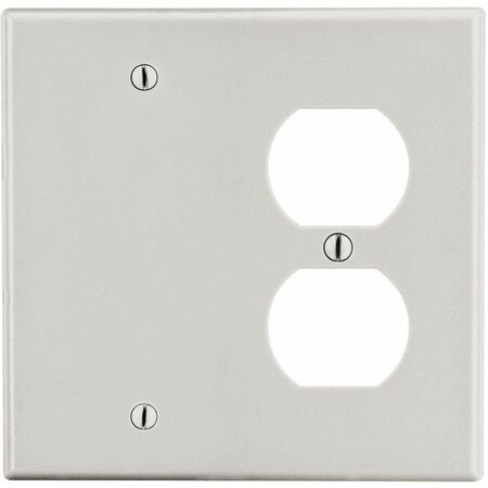 Hubbell Wiring Device-Kellems WallPlate, 2 gangs, Std Size, Almond P138LA