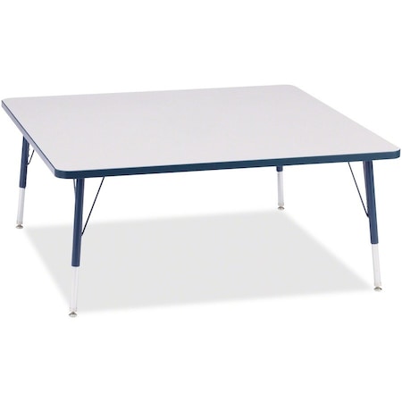 Jonti-Craft Berries Square Activity Table, 48 in. x 48 in., E-height, Freckled Gray/Navy/Gray 6418JCE112