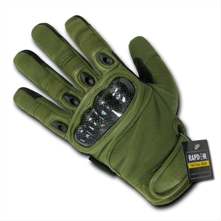 Rapdom Carbon Fiber Hard Knuckle Glove - olive T41-PL-OLV-02