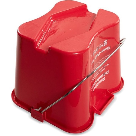 Kleen-Pail 2 gal Curved Rectangular Bucket, Red, Polypropylene KPP256RD