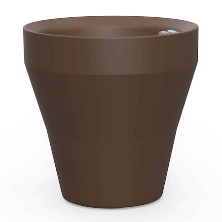 Crescent Garden TruDrop Rim Modern Self Watering Planter, 18"W, Bark A604574