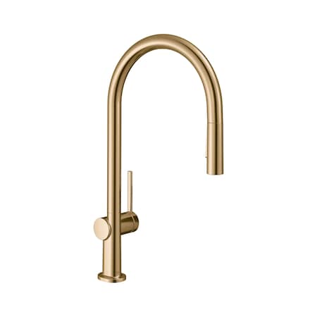 Hansgrohe Talis N HighArc Kitchen Faucet, O-Style 2-Spray Pull-Down, 1.75 GPM in Brushed Bronze 72800141