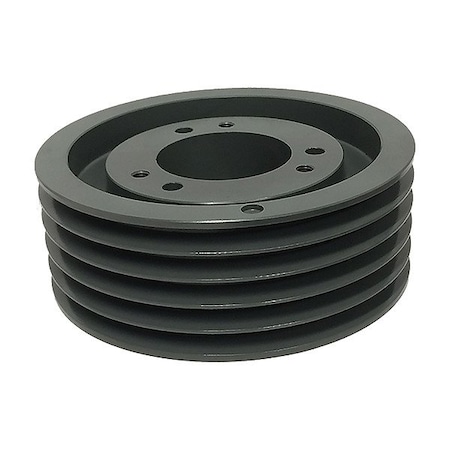 Zoro Select V-Belt Pulley, Cast Iron, 4.65 in OD 55V465SD