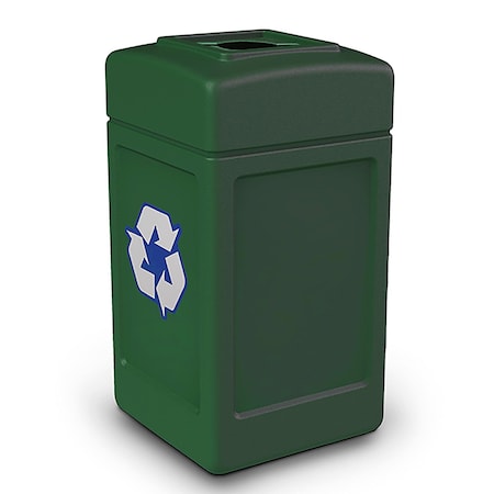 Commercial Zone Products Recycle42 Open-Top, Mixed Recycling, Forest Green 746353